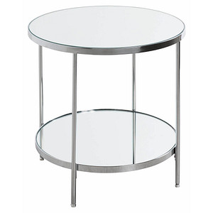 HAKU Möbel Beistelltisch rund Glas silber 45,0 x 45,0 x 46,0 cm, 1 St.