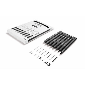 COPIC® Multiliner Fineliner schwarz 0.05 + 0.1 + 0.3 + 0.5 + 0.8 + 1.0 + BS + BM mm, 8 St.