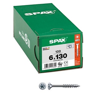 SPAX® Universalschrauben T30 Senkkopf WIROX 0191010601305 6 mm x 130 mm, 100 St.