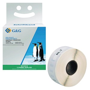 G&G Etikettenrollen für Etikettendrucker ersetzt DYMO 11352/S0722520  weiß, 25,0 x 54,0 mm, 1 x 500 Etiketten