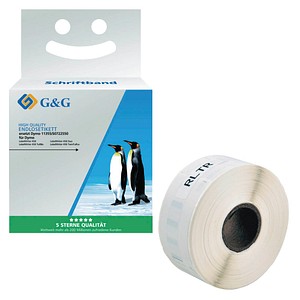 G&G Etikettenrollen für Etikettendrucker ersetzt DYMO 11355/S0722550 weiß, 19,0 x 51,0 mm, 1 x 500 Etiketten