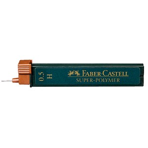 FABER-CASTELL SUPER-POLYMER Feinminen-Bleistiftminen schwarz H 0,5 mm, 12 St.