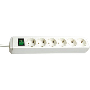brennenstuhl Eco-Line 6-fach Steckdosenleiste mit Schalter 1,5 m weiß