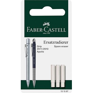 FABER-CASTELL Radiergummis für Bleistifte weiß, 3 St.