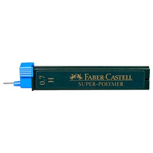 FABER-CASTELL SUPER-POLYMER Feinminen-Bleistiftminen schwarz H 0,7 mm, 12 St.