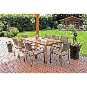 Garden Pleasure Sitzgruppe Florence, champagner Kunststoff, Metall, 7-teilig