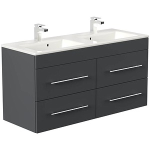POSSEIK Waschbecken mit Unterschrank HOMELINE 120 grafit 120,0 x 46,0 x 61,8 cm