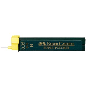 FABER-CASTELL SUPER-POLYMER Feinminen-Bleistiftminen schwarz H 0,35 mm, 12 St.