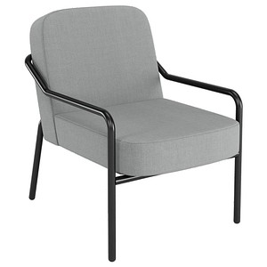 medso powered by PAPERFLOW Sessel MEDSO M Rund grau schwarz Stoff 58,0 x 74,3 x 73,6 cm, 1 St.