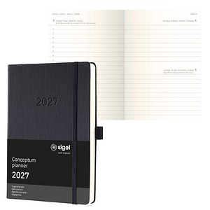 SIGEL Taschenkalender Conceptum 2027 schwarz, 1 St.