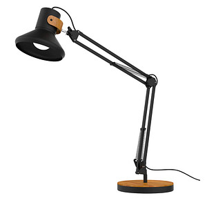 unilux BAYA BAMBOO LED Schreibtischlampe schwarz/bambus 12,6 W