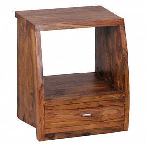 WOHNLING Nachttisch rechteckig Massivholz sheesham 45,0 x 40,0 x 53,0 cm, 1 St.