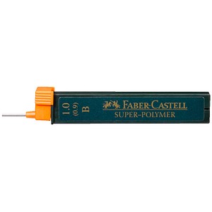 FABER-CASTELL SUPER-POLYMER Feinminen-Bleistiftminen schwarz B 1,0 mm, 12 St.