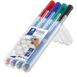 STAEDTLER Folienstifte farbsortiert non-permanent, 4 St.