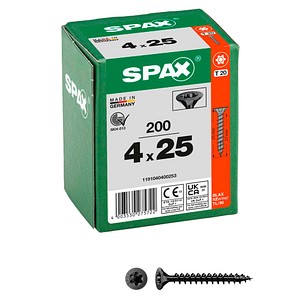 SPAX® Universalschrauben T20 Senkkopf BLAX 1191040400253 4 mm x 25 mm, 200 St.