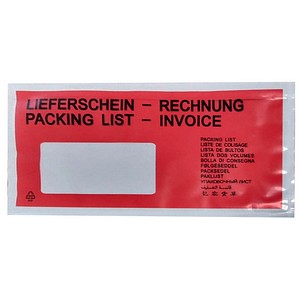 LMG Lieferscheintaschen Kunststoff DIN lang 1.000 St.