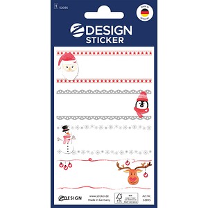 AVERY Zweckform Aufkleber Wintertiere, 4 Etiketten