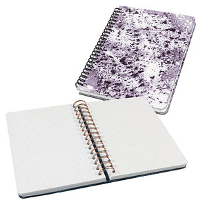 SIGEL Notizbuch mit Spirale Jolie® ca. DIN A5 punktraster, violett/schwarz/weiß Hardcover 120 Seiten