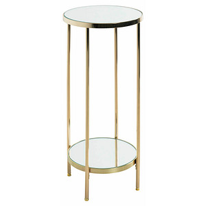 HAKU Möbel Beistelltisch rund Glas gold 28,0 x 28,0 x 66,0 cm, 1 St.