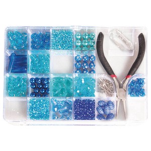 Rayher Bastelset Perlenbox mit Zange blau