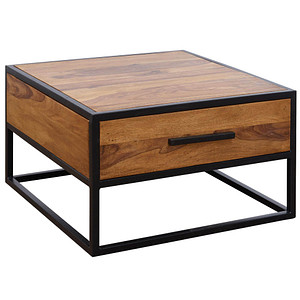 WOHNLING Couchtisch quadratisch Massivholz sheesham 65,0 x 65,0 x 38,0 cm, 1 St.