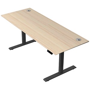 Kerkmann Move 2 Plus elektrisch höhenverstellbarer Schreibtisch ahorn rechteckig, T-Fuß-Gestell anthrazit 200,0 x 80,0 cm