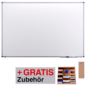 AKTION: Legamaster Whiteboard PREMIUM 150,0 x 100,0 cm weiß spezialbeschichteter Stahl + GRATIS 2 Boardmarker TZ (schwarz, blau), Whiteboard Löscher, Markerhalter, Magnet