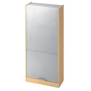 HAMMERBACHER Akandia Rollladenschrank ahorn, silber 4 Fachböden 90,0 x 40,0 x 200,4 cm