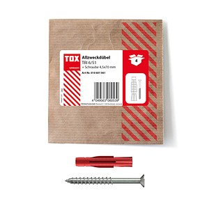 TOX TRI 6/51 010601061 Dübel mit Schrauben Ø 6 mm x 51 mm, 4 St.
