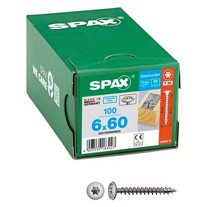 SPAX® Holzbauschrauben T30 Tellerkopf Edelstahl A2 0257000600605 6 mm x 60 mm, 100 St.