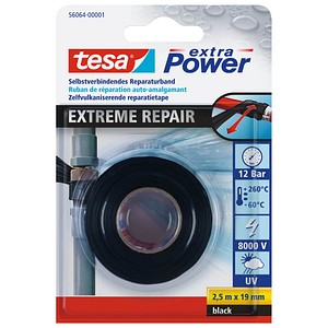 tesa extra Power Extreme Repair Gewebeband schwarz 19,0 mm x 2,5 m 1 Rolle