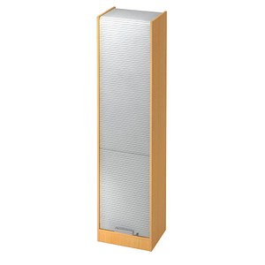 HAMMERBACHER Akandia Rollladenschrank buche, silber 4 Fachböden 50,0 x 40,0 x 200,4 cm