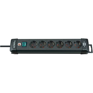 brennenstuhl Premium-Line 6-fach Steckdosenleiste mit Schalter 3,0 m schwarz