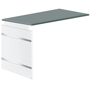 Kerkmann Anbautisch Priola grafit, weiß rechteckig 100,0 x 60,0 x 68,0 - 76,0 cm