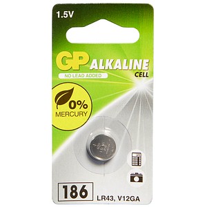 GP Knopfzelle LR43 Alkali-Mangan 1,5 V, 1 St.
