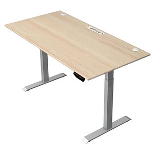 Kerkmann Move 1 plus elektrisch höhenverstellbarer Schreibtisch ahorn rechteckig, T-Fuß-Gestell grau 160,0 x 80,0 cm