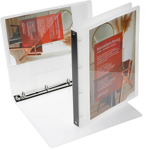 EICHNER Präsentationsringbuch 4-Ringe grau-transparent 2,5 cm DIN A4