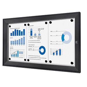 Showdown® Displays Schaukasten grau 3x DIN A4 74,1 x 2,3 x 38,8 cm, 1 St.