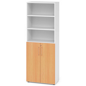 HAMMERBACHER Regalschrank 968T3, V968T3/W/6/BS buche, weiß 80,0 x 42,0 x 215,6 cm, 1 St.