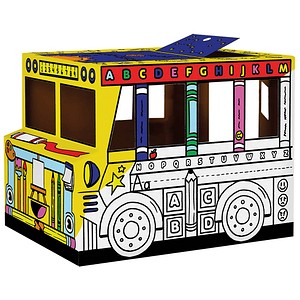 Bankers Box Ausmalbild weiß Spielhaus Bus, 1 St.