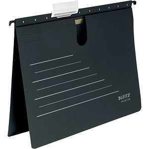 LEITZ Hängehefter ALPHA® recycle 1920 Karton schwarz DIN A4 1x kaufmännische Heftung, 10 St.