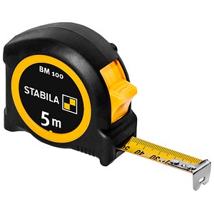 STABILA Maßband BM 100, 1000er-Skala 19566, Stahl 5,0 m