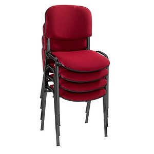 Nowy Styl Besucherstühle Iso ISO BLACK 1.3 C29 bordeaux Stoff, 4 St.