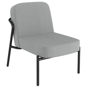 medso powered by PAPERFLOW Sessel MEDSO S Rund grau schwarz Stoff 58,0 x 74,3 x 73,6 cm, 1 St.