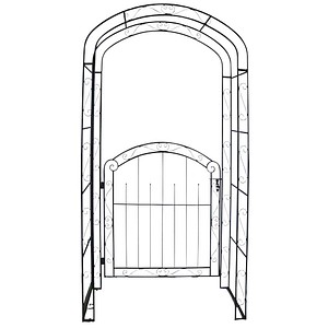 Garden Pleasure Rankbogen mit Tor MAYON Metall braun Bogen 115,0 x 43,0 x 215,0 cm, 1 St.