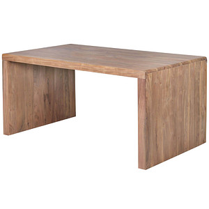 WOHNLING Schreibtisch akazie rechteckig, Wangen-Gestell braun 160,0 x 80,0 cm