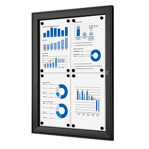 Showdown® Displays Schaukasten schwarz 4x DIN A4 59,2 x 2,3 x 69,6 cm, 1 St.
