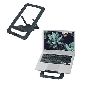 AKTION: LEITZ Laptop-Ständer Ergo Ultraflach aus Aluminium 63460089 dunkelgrau mit Prämie nach Registrierung