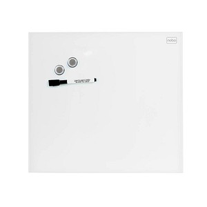 nobo Glas-Magnettafel 30,0 x 30,0 cm brillant weiß
