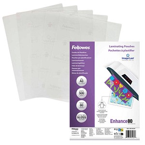 Fellowes Laminierfolien Enhance80 ImageLast  glänzend für A3 80 micron, 500 St.